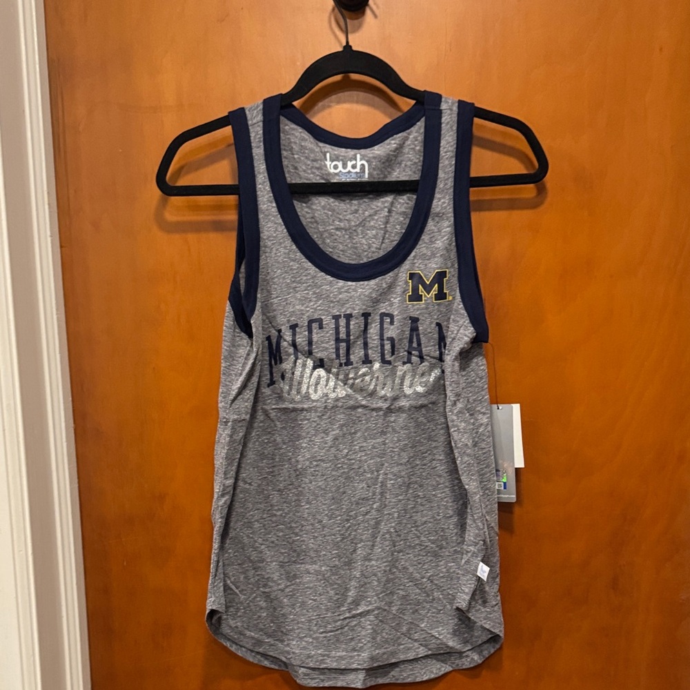 Touch by Alyssa Milano Gray and Navy Michigan Tank